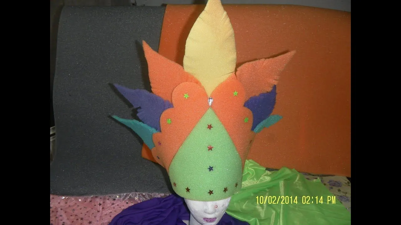 Como hacer Gorro de Goma Espuma Tipo Carnaval - YouTube Como hacer Gorro de Goma Espuma Tipo Carnaval - YouTube
