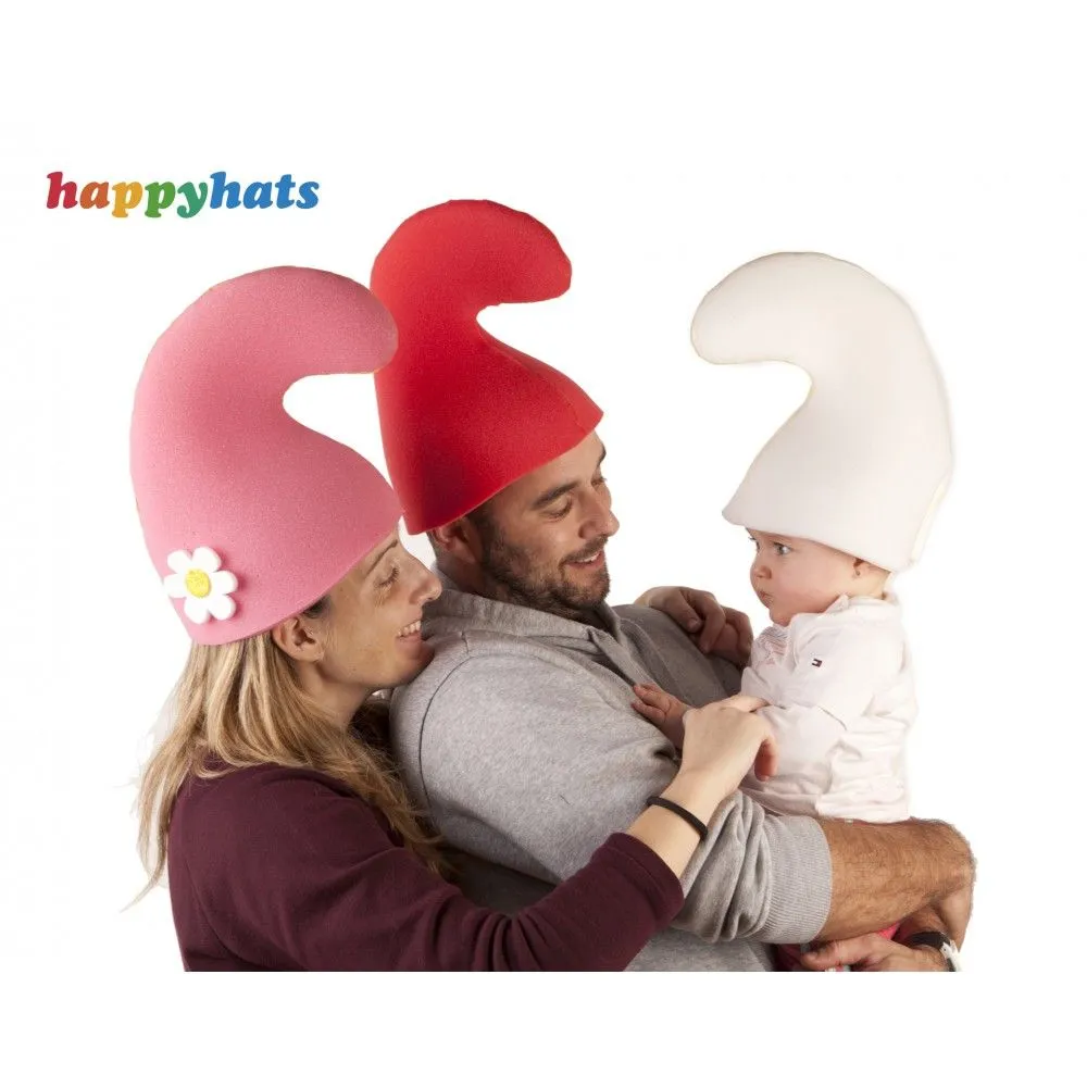 Gorro de goma espumada Papá Smurf en color rojo. Gorro de goma espumada Papá Smurf en color rojo.