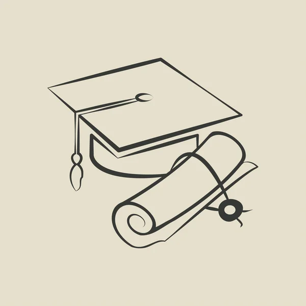 Gorro de graduación y diploma - ilustración vectorial — Vector ... Gorro de graduación y diploma - ilustración vectorial — Vector ...