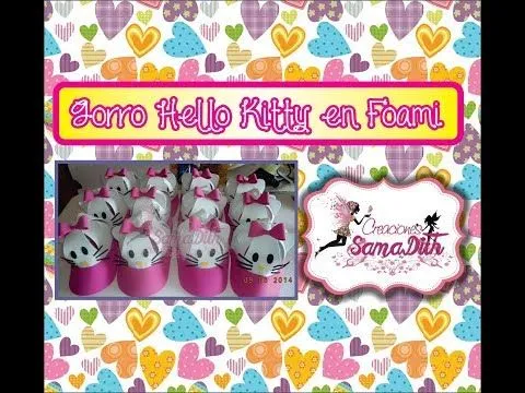 como hacer gorro de Hello kitty en goma eva - YouTube como hacer gorro de Hello kitty en goma eva - YouTube