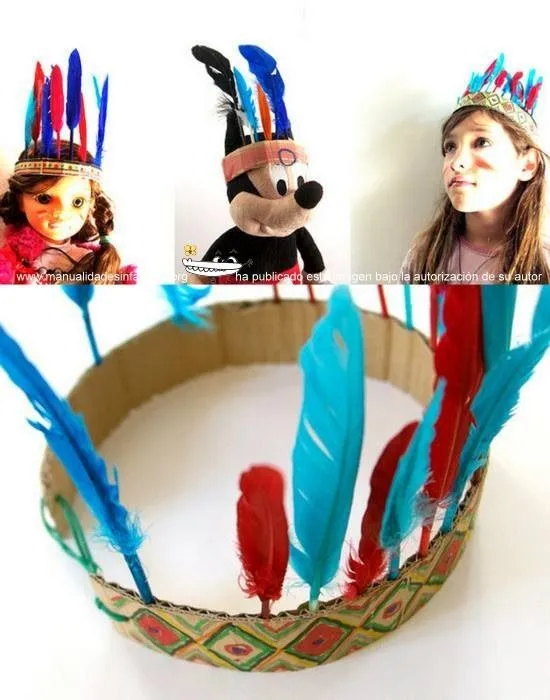 Gorro de Indio reciclado - Manualidades Infantiles Gorro de Indio reciclado - Manualidades Infantiles