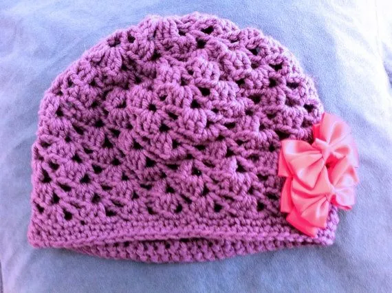 Gorro de lana con dos lazos de tela, tejido a mano con lana en ...