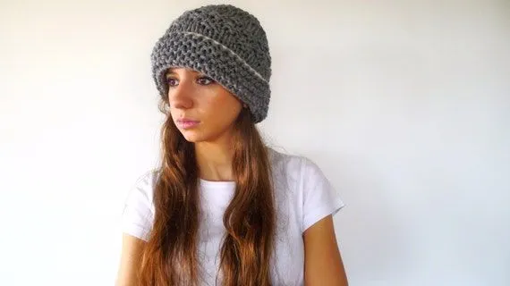 Gorro hecho a mano de punto gris. Gorros de mujer para por KEENbyAM