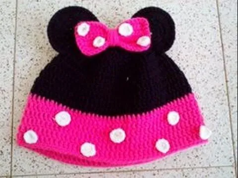 Gorro de Minnie Mouse en Crochet - YouTube