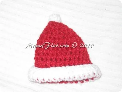 Gorro de Papá Noel tejido a Crochet - Manualidades MamaFlor