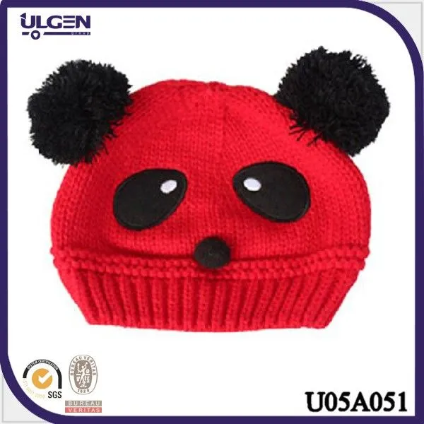 gorro de punto para bebé/ gorros tejidos animales panda de double ...