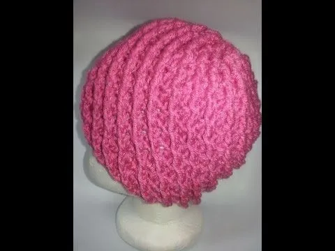 Gorro con punto en relieve a crochet No 2 - YouTube