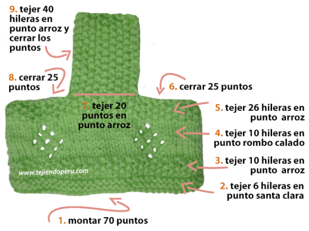Gorro con rombos calados - Tejiendo Perú... Gorro con rombos calados - Tejiendo Perú...