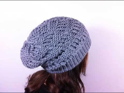 Cómo hacer un gorro slouchy beanie en punto canasta con telar ...