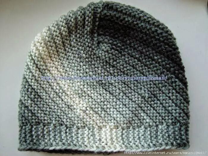 Gorro tejido con dos agujas punto santa Clara | Crochet y Dos agujas