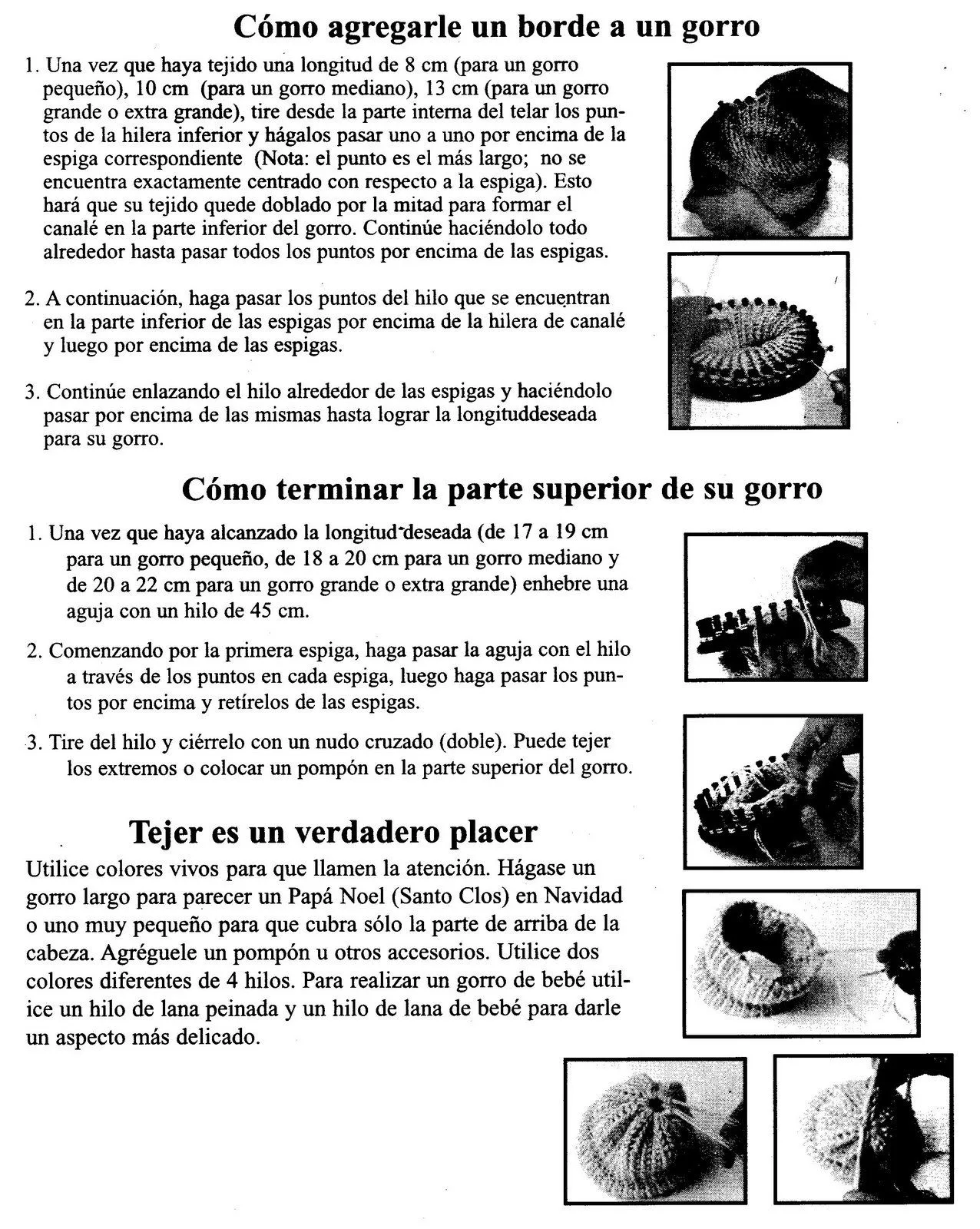 Gorro Tejido en Bastidor Circular