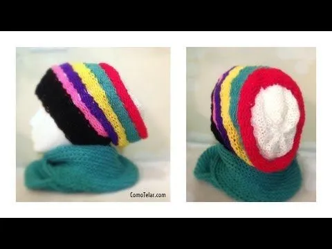 Gorro Tejido Boina Tipo Caido / Slouchy / Rasta en Telar Redondo ...