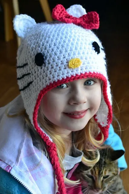 Gorros de Kitty al crochet - Imagui