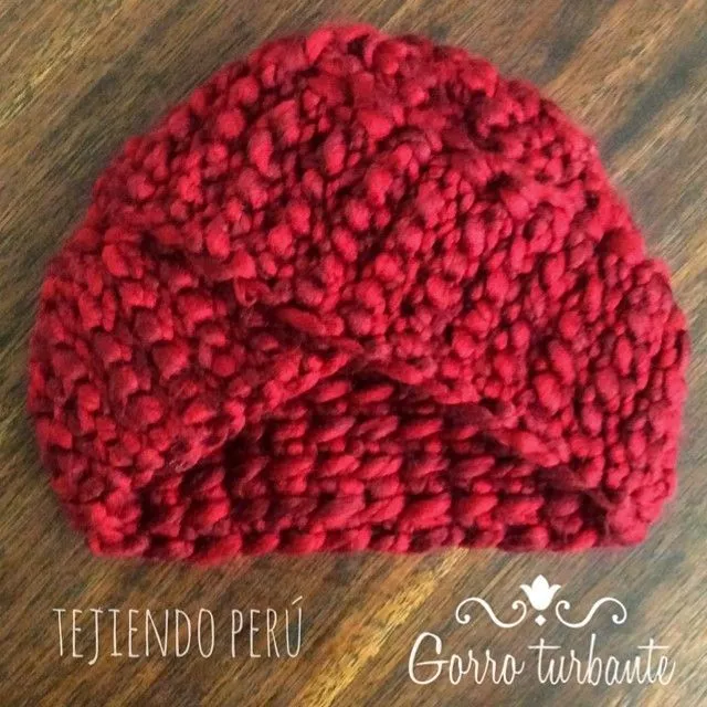 Gorro tipo turbante tejido en ganchillo tunecino! Es muy fácil de ...