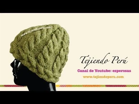 Gorro con trenzas tejido en dos agujas (Parte 1) - YouTube