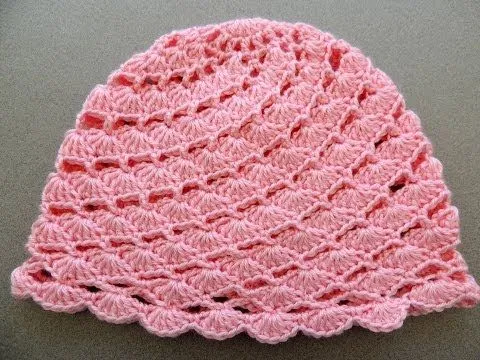 Crochet : Gorro en Conchitas Diagonales. Parte 1 de 2 - YouTube