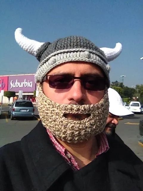 Gorro Vikingo y Barba!!!, tejidos totalmente a mano, estambre ... Gorro Vikingo y Barba!!!, tejidos totalmente a mano, estambre ...