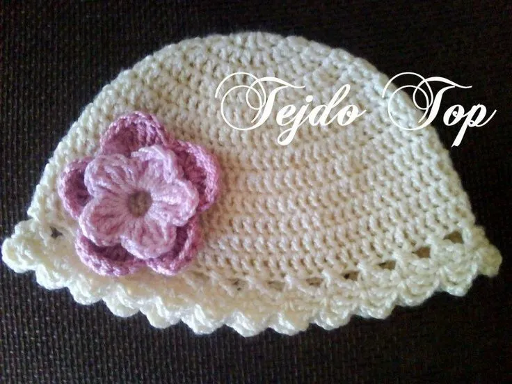 Gorro tejido a Crochet de Niña, disponible en lana y algodón ...