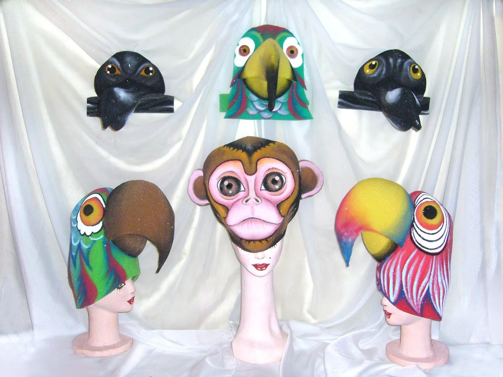 Gorros de goma espuma animales - Imagui