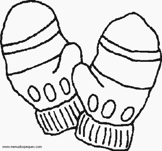 Guantes en dibujo para colorear - Imagui