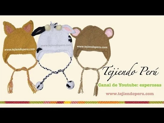 Gorros con orejas de animalitos para bebes y niños - YouTube Gorros con orejas de animalitos para bebes y niños - YouTube