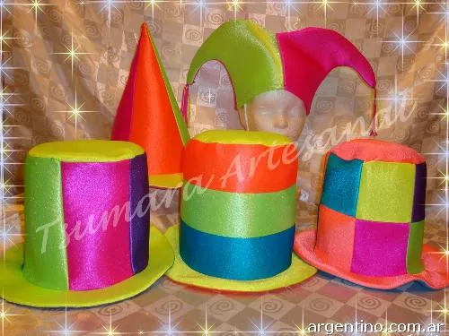 Gorros Sombreros Cotillón Tela Bondeada Fluo Carioca Eventos en ...