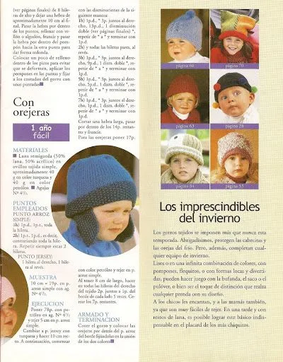  gorros tejidos a dos agujas plena ajuar del bebe nº 10 2002 tejidos ...