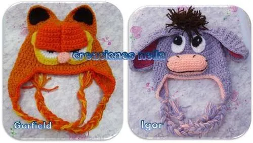 Gorros Tejidos De Animales Para Bebés, Niños Y Adultos (Gorros) a ...