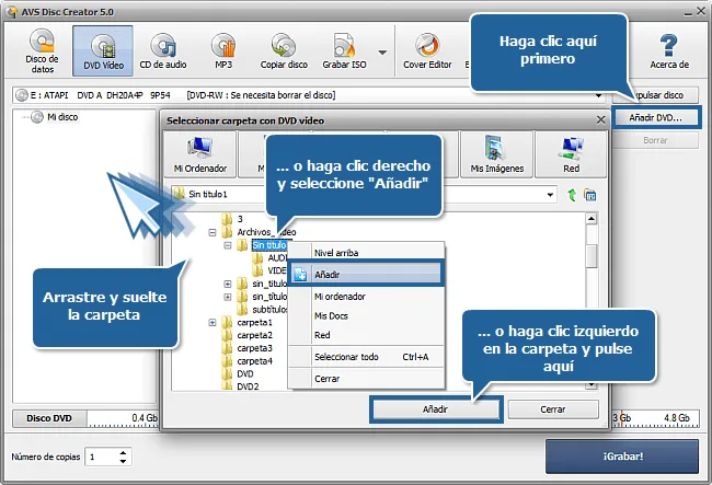 Cómo grabar una carpeta de vídeo DVD en un disco DVD?