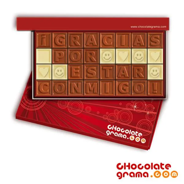 Gracias por estar conmigo, en letras de Chocolate de Leche ... Gracias por estar conmigo, en letras de Chocolate de Leche ...