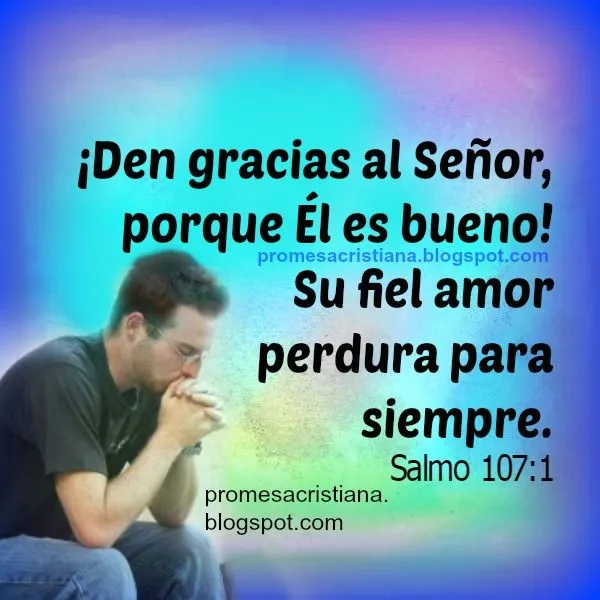 Da Gracias al Señor, porque Él es Bueno. Promesa Cristiana ...