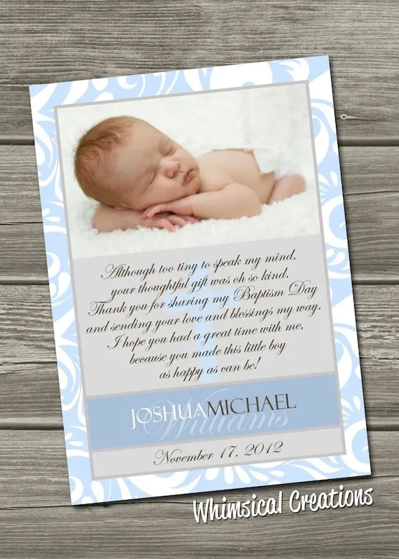 Gracias tarjeta de bautismo bautizo por WhimsicalCreationsPC Gracias tarjeta de bautismo bautizo por WhimsicalCreationsPC