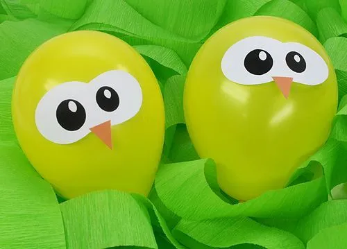 Unos graciosos pollitos hechos con globos y nuestros imprimibles ... Unos graciosos pollitos hechos con globos y nuestros imprimibles ...