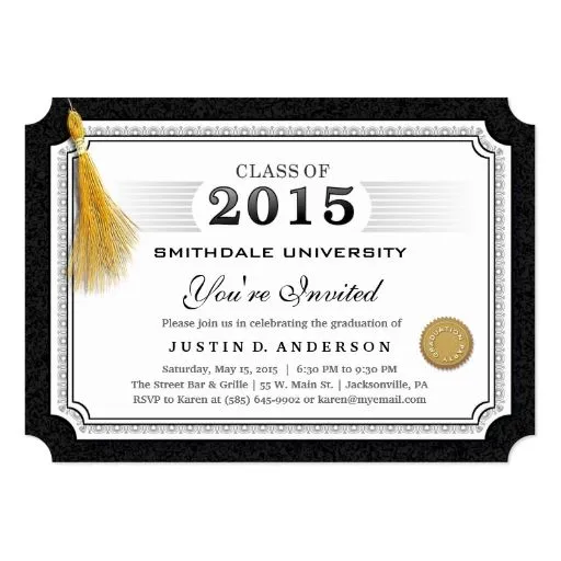 La graduación 2015 del diploma invita a esquinas invitación 5" x 7 ... La graduación 2015 del diploma invita a esquinas invitación 5" x 7 ...