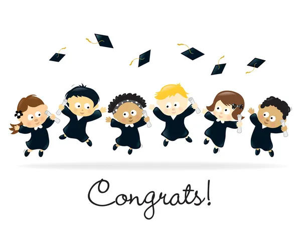 Graduación niños - multiétnicos — Vector stock © wetnose #3079773 Graduación niños - multiétnicos — Vector stock © wetnose #3079773