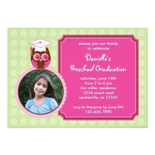 Graduación Preescolar Invitaciones para cualquier evento ...