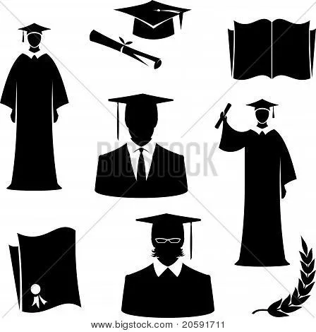 Graduados e itens de formatura (Vector) Bancos de Vetores &amp; Bancos ...