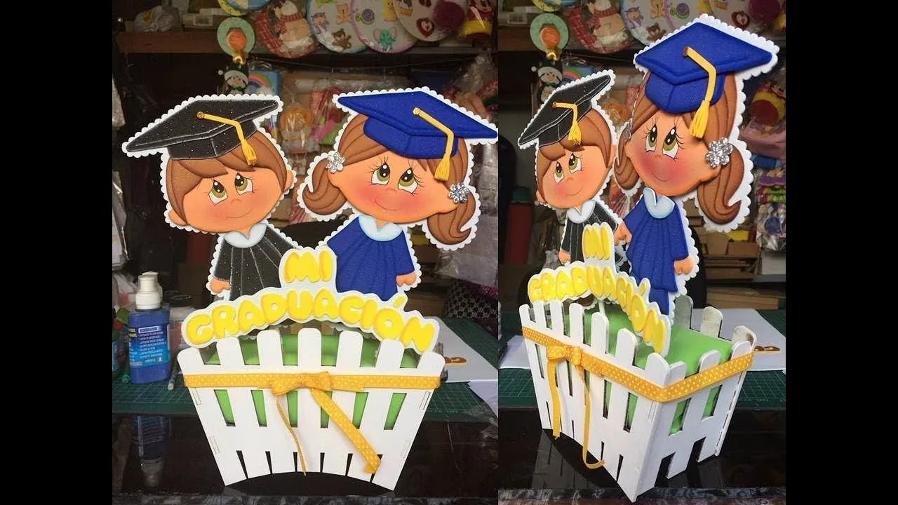 Graduados paso a paso - Craft DIY manualidad escuela en foamy/goma eva/microporoso - YouTube Graduados paso a paso - Craft DIY manualidad escuela en foamy/goma eva/microporoso - YouTube
