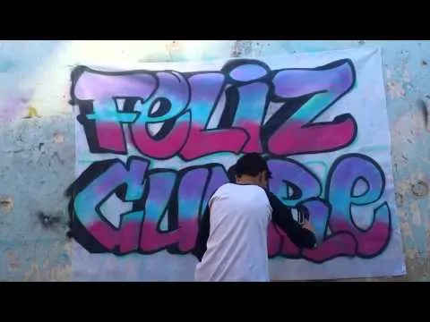 Graffiti ''Feliz Cumple''. / Hyperlapse sencillo. - YouTube