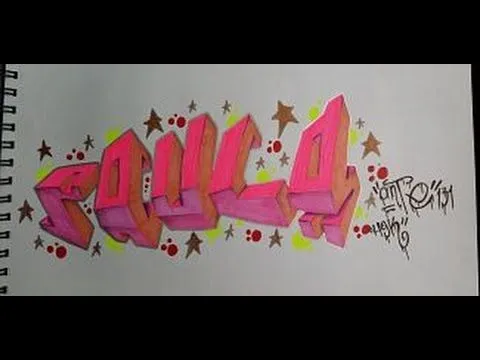 Graffiti 3D "PAULA" paso a paso, boceto - YouTube Graffiti 3D "PAULA" paso a paso, boceto - YouTube