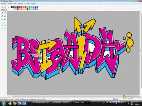 como hacer un graffiti te amo betzaida en paint - YouTube