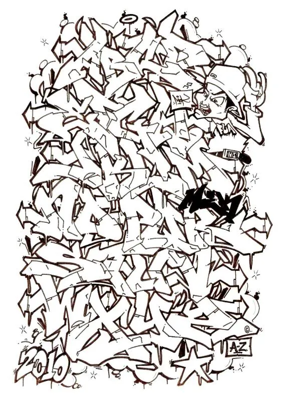 Graffiti bombing alphabet - Imagui