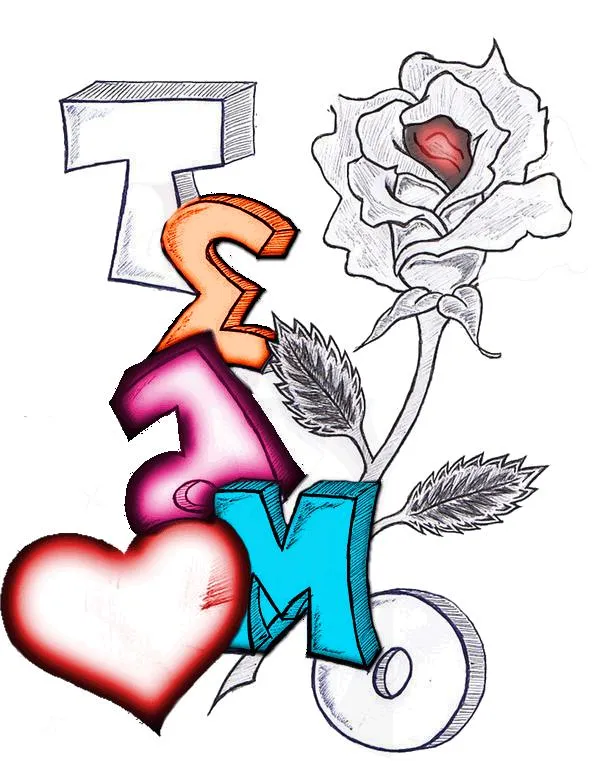 Te amo rosa graffiti - Imagui