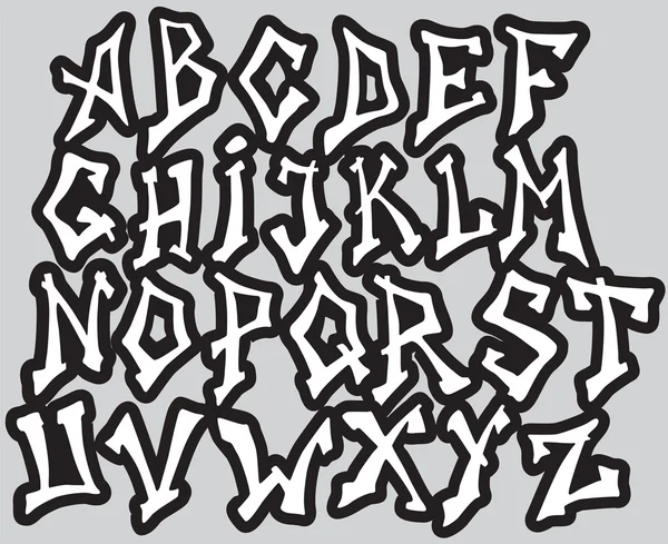 Graffiti font diferentes las letras del alfabeto. Vector — Vector ... Graffiti font diferentes las letras del alfabeto. Vector — Vector ...