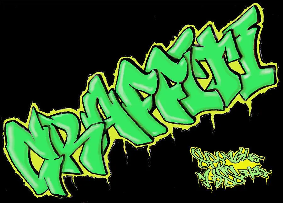 Graffiti Green by David Lumbers - Graffiti Green Digital Art ...