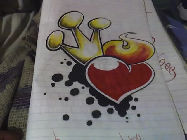 Graffitis corazones a lapiz - Imagui
