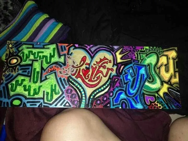 Graffiti letters sharpie drawing jessica ard I love you | Art ...