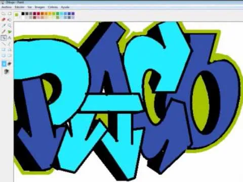 como hacer un graffiti en MSpaint - YouTube