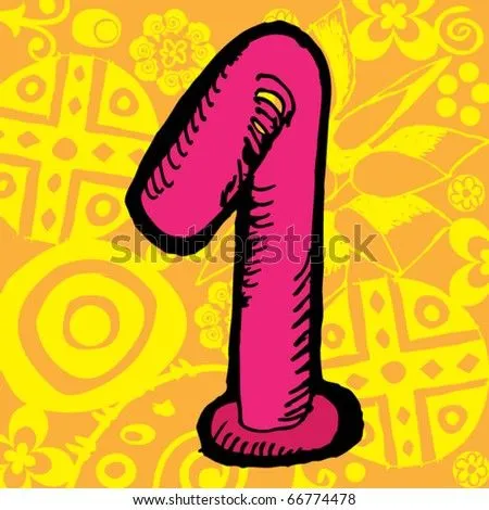 Graffiti Numeral, Hand Drawn Number One Stock Vector Illustration ... Graffiti Numeral, Hand Drawn Number One Stock Vector Illustration ...