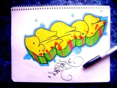 Como hacer un graffiti en papel - YouTube